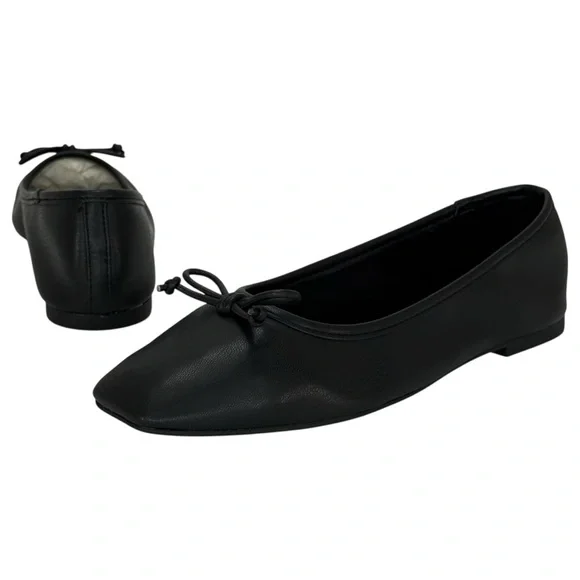 On 34th Naomie Black Faux Leather Womens Flats Size 5M - Picture 7 of 10